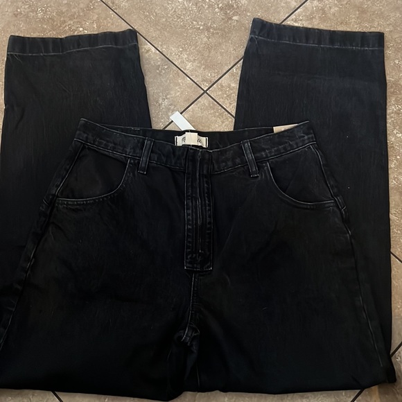 NWT Madewell The Perfect Vintage Wide-Leg Jean in Black Worn Wash - Picture 7 of 8